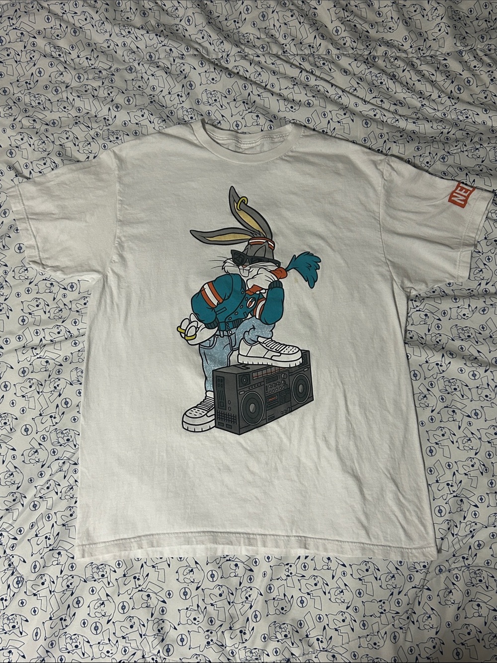 NEFF Bugs Bunny Looney Tunes Double Sided Graphic Tee Shirt